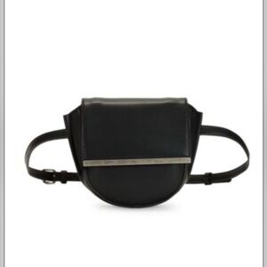 SAM EDELMAN Jasmine Convertible Belt Bag Black Faux Leather